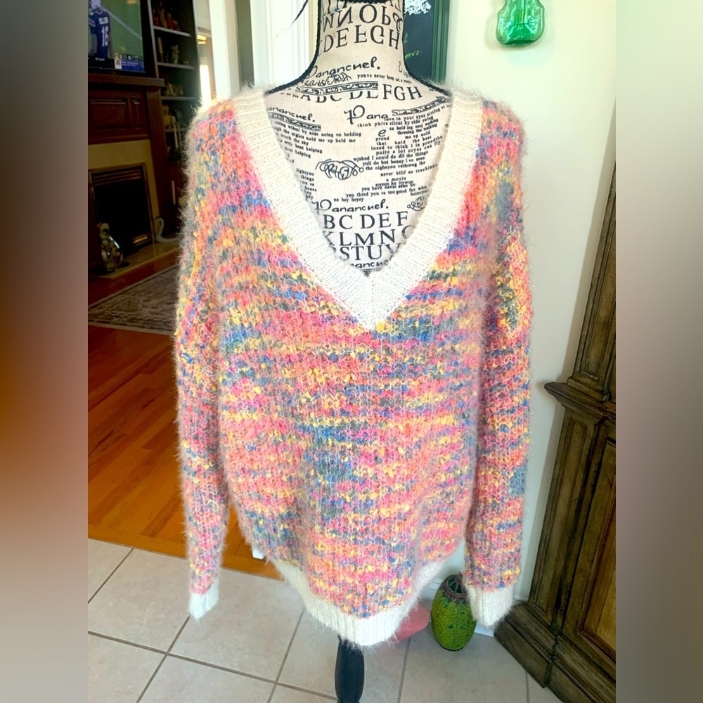 Anna Craig Fuzzy V Neck Sweater